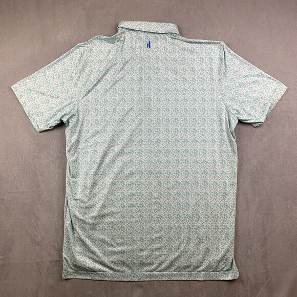Johnnie-O Mens Shirt Large Malibu Blue Kilmer Polo Featherweight UPF50 Drinks - Picture 8 of 9